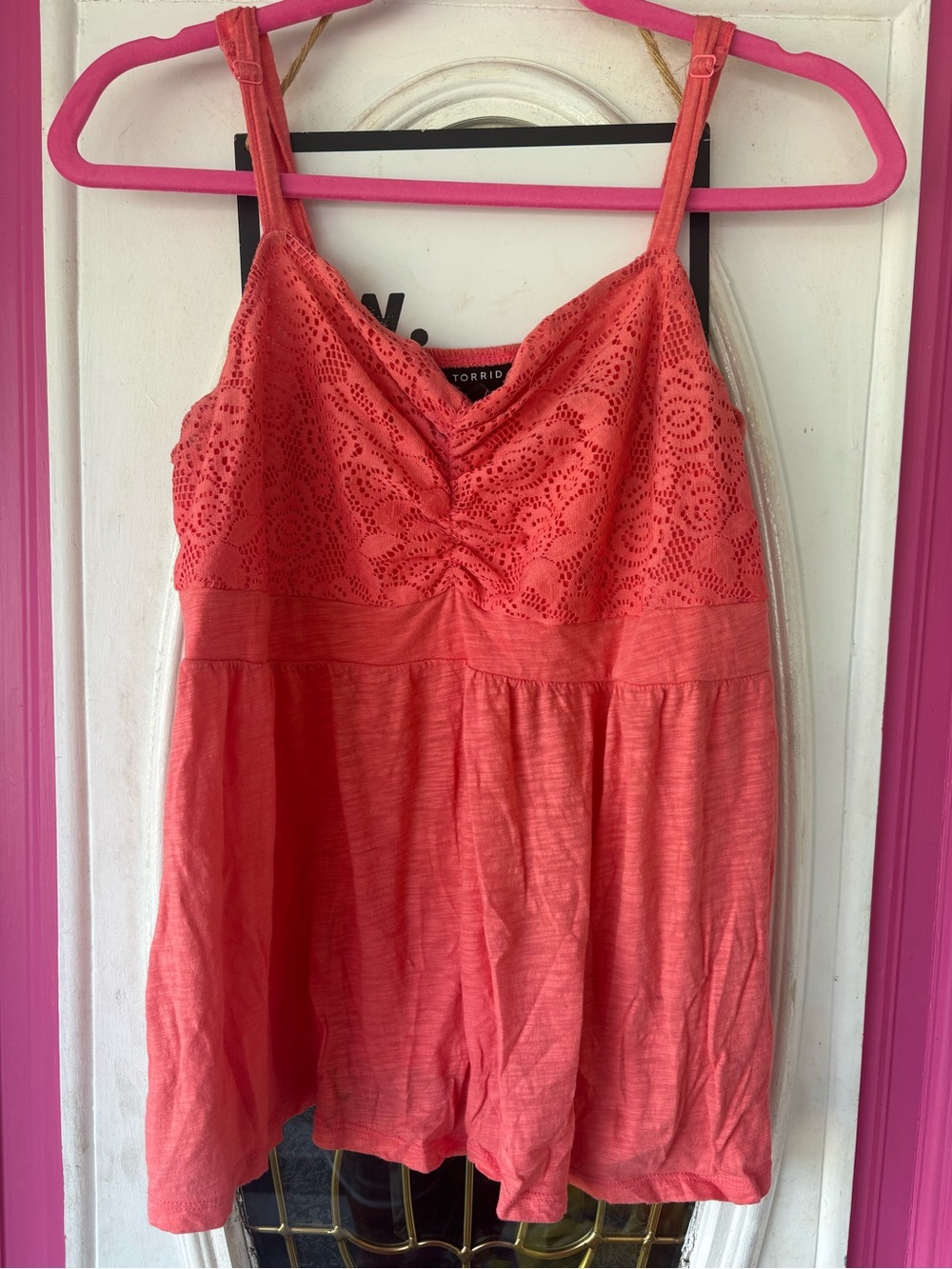torrid Coral Lace-Top Tank
